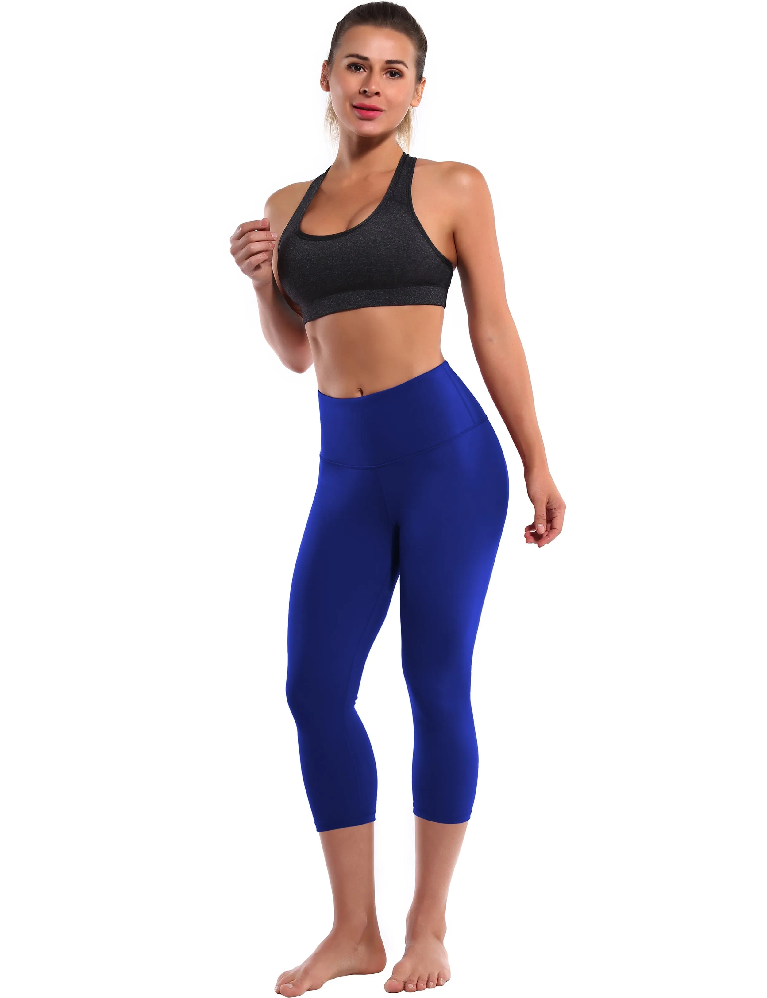 19 High Waist Crop Tight Capris navy_yogastudio