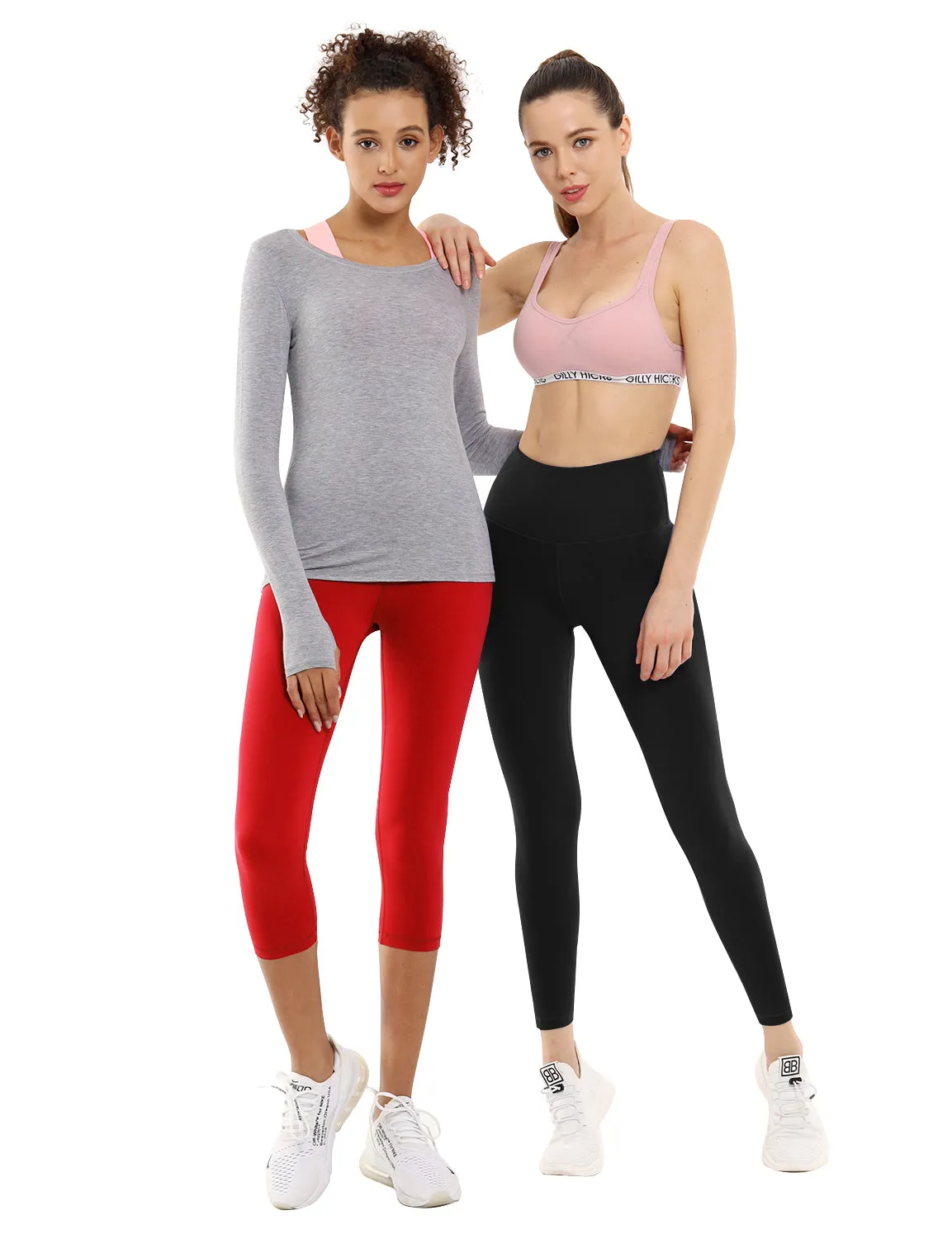 19" High Waist Crop Tight Capris scarlet