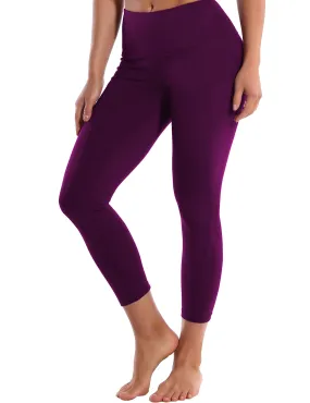 22 High Waist Side Pockets Capris plum_yogastudio