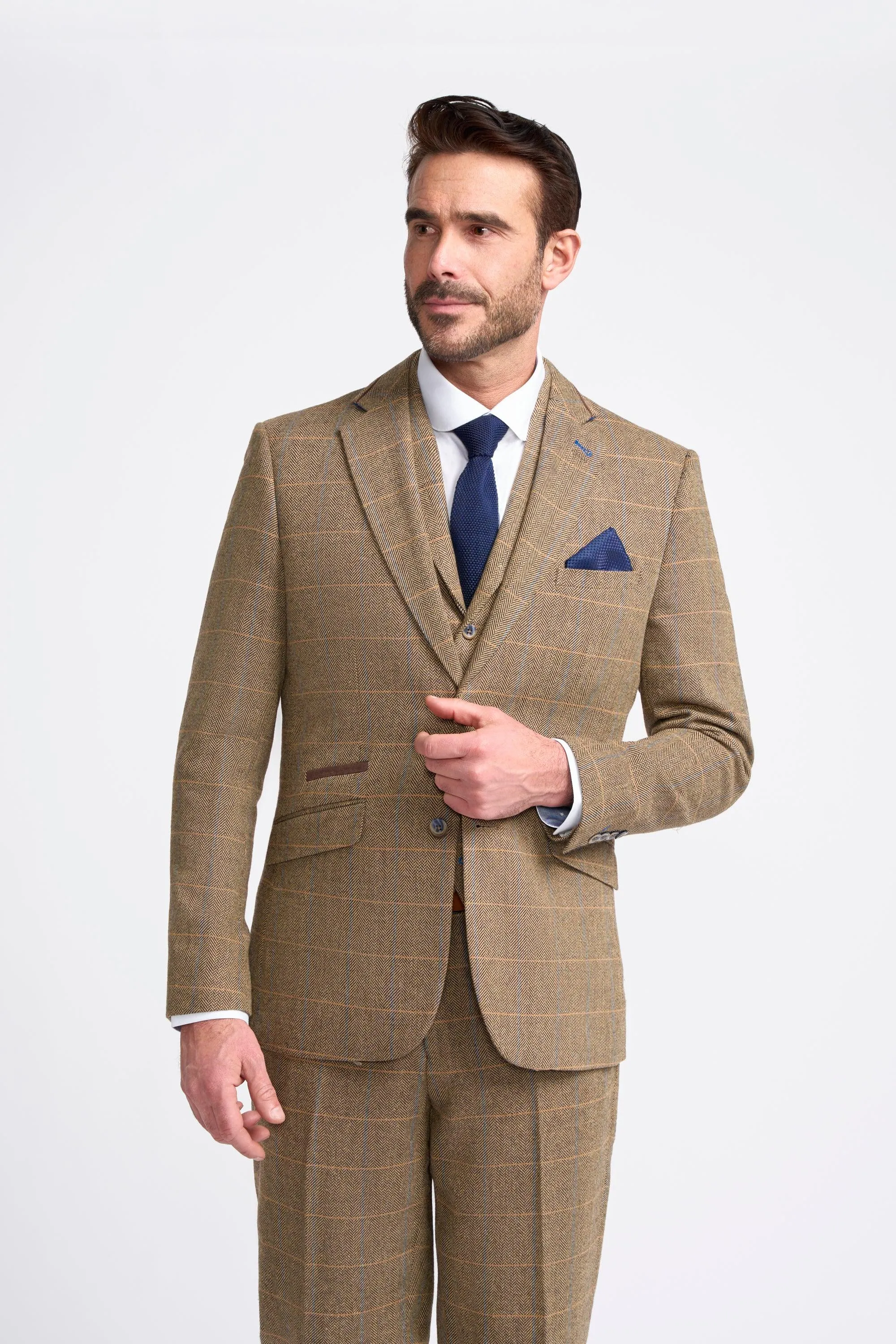 Albert Brown Short Tweed Three Piece Suit