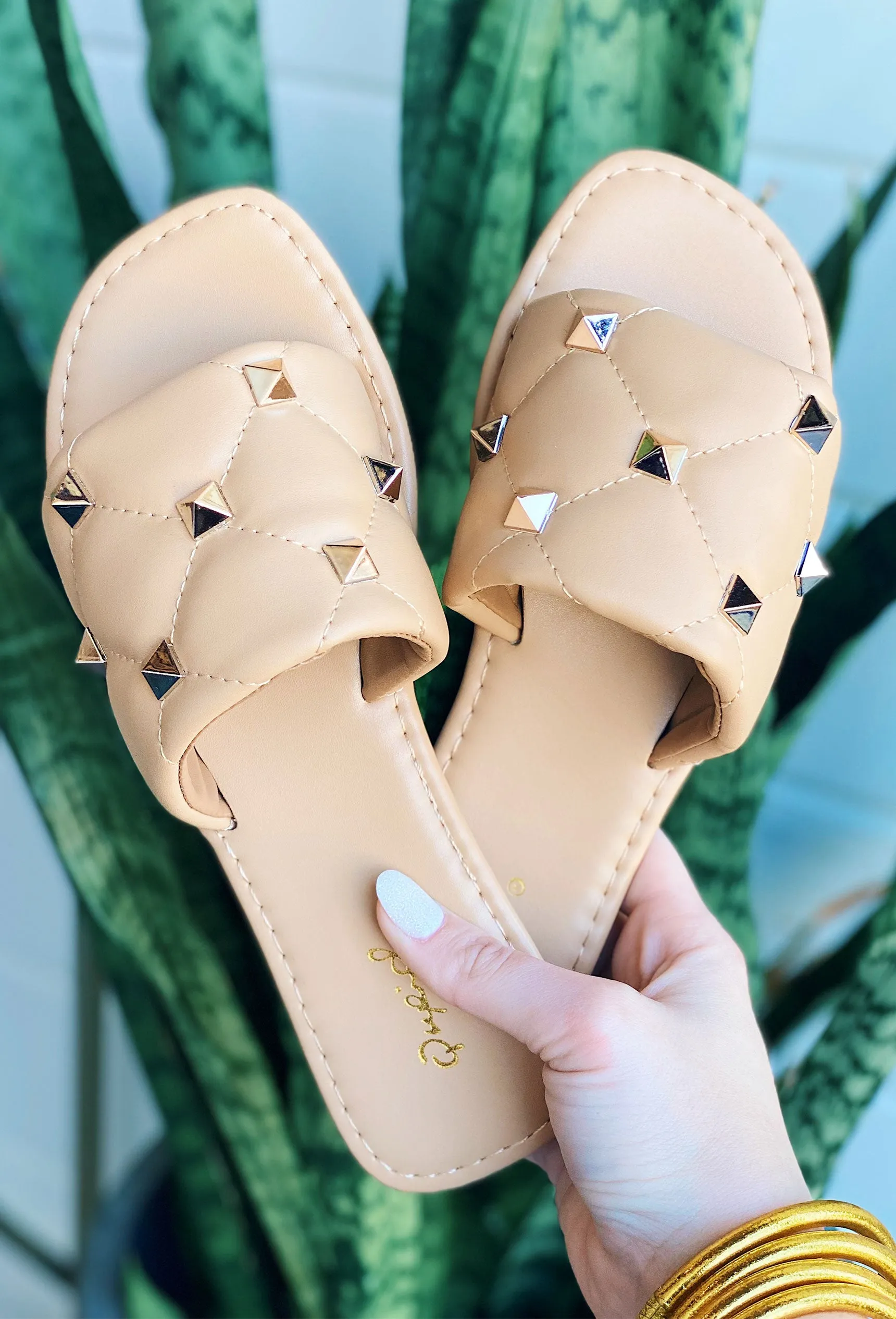 All My Love Slip On Sandals in Tan