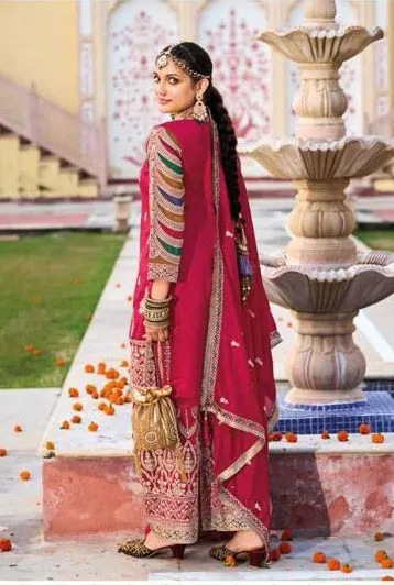 Amazing Pink Color Silk Embroidery Palazzo Suits Kurti With Dupatta