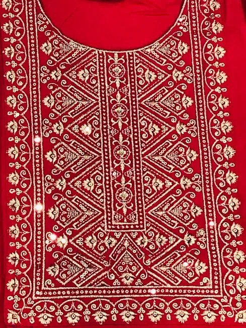 Amazing Red Color Embroidery Work Kurti For Women