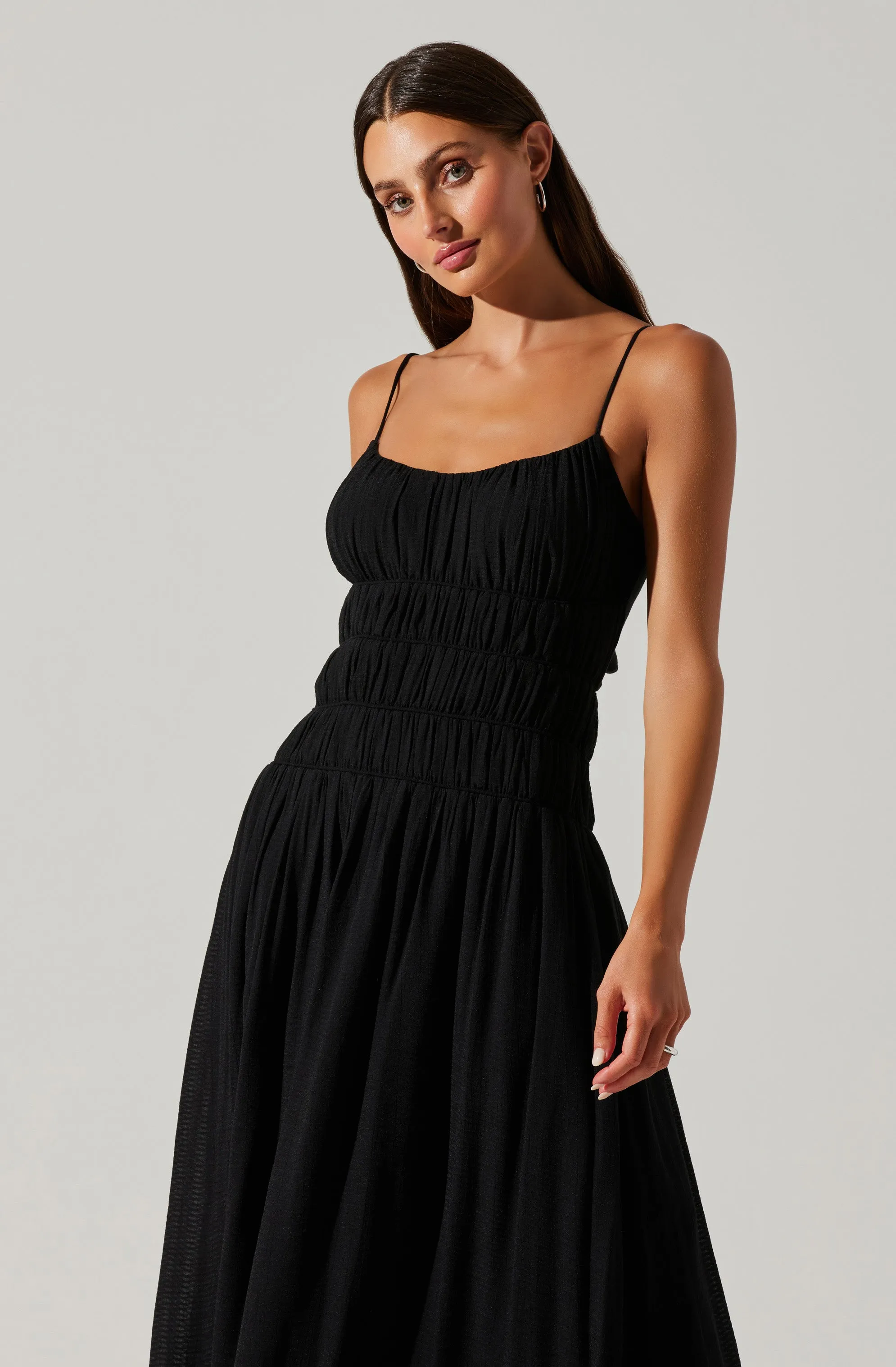 Andrina Smocked Midi Dress