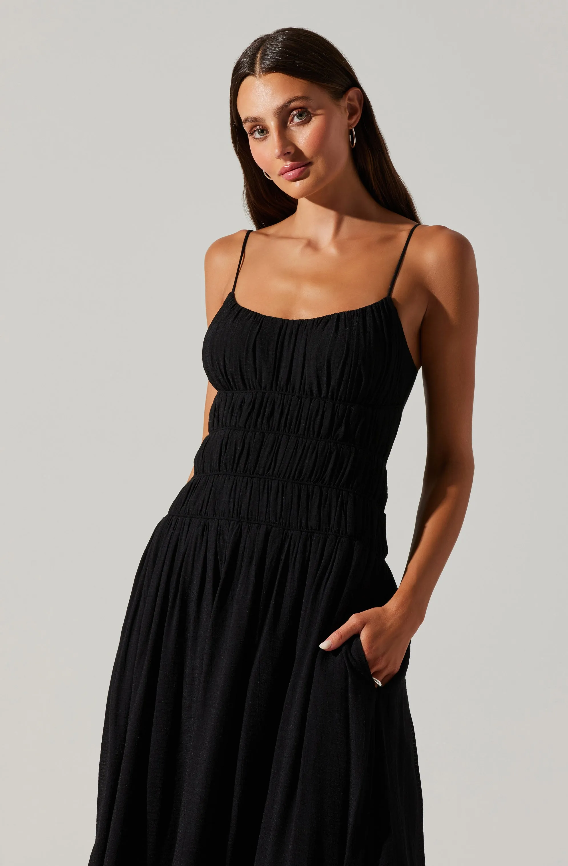 Andrina Smocked Midi Dress