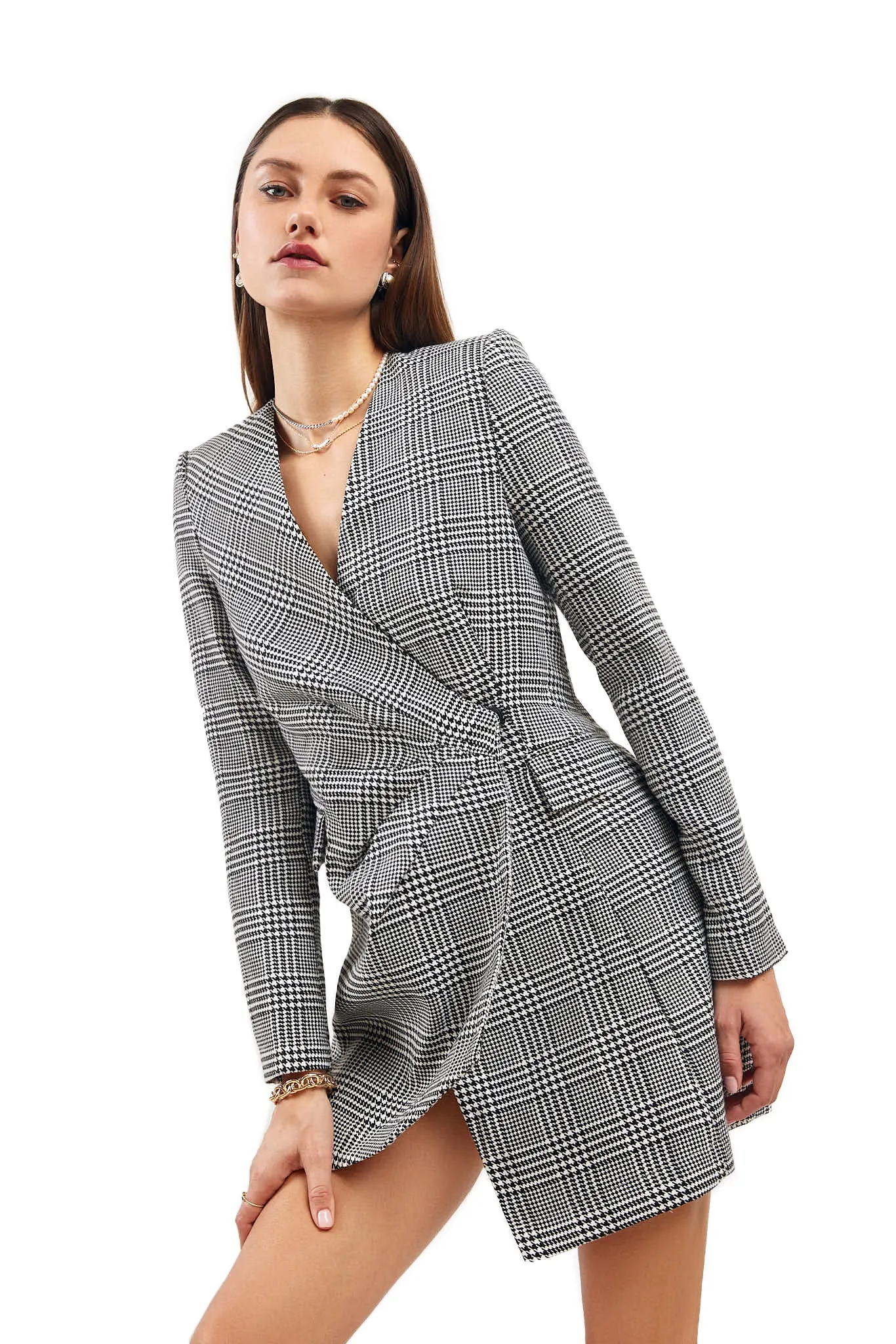 ASTRID Herrringbone Blazer Dress