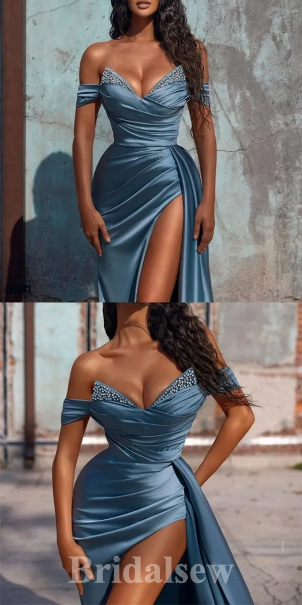 Best Off the Shoulder New Unique Fashion Mermaid Party Popular Long Prom Dresses PD1097