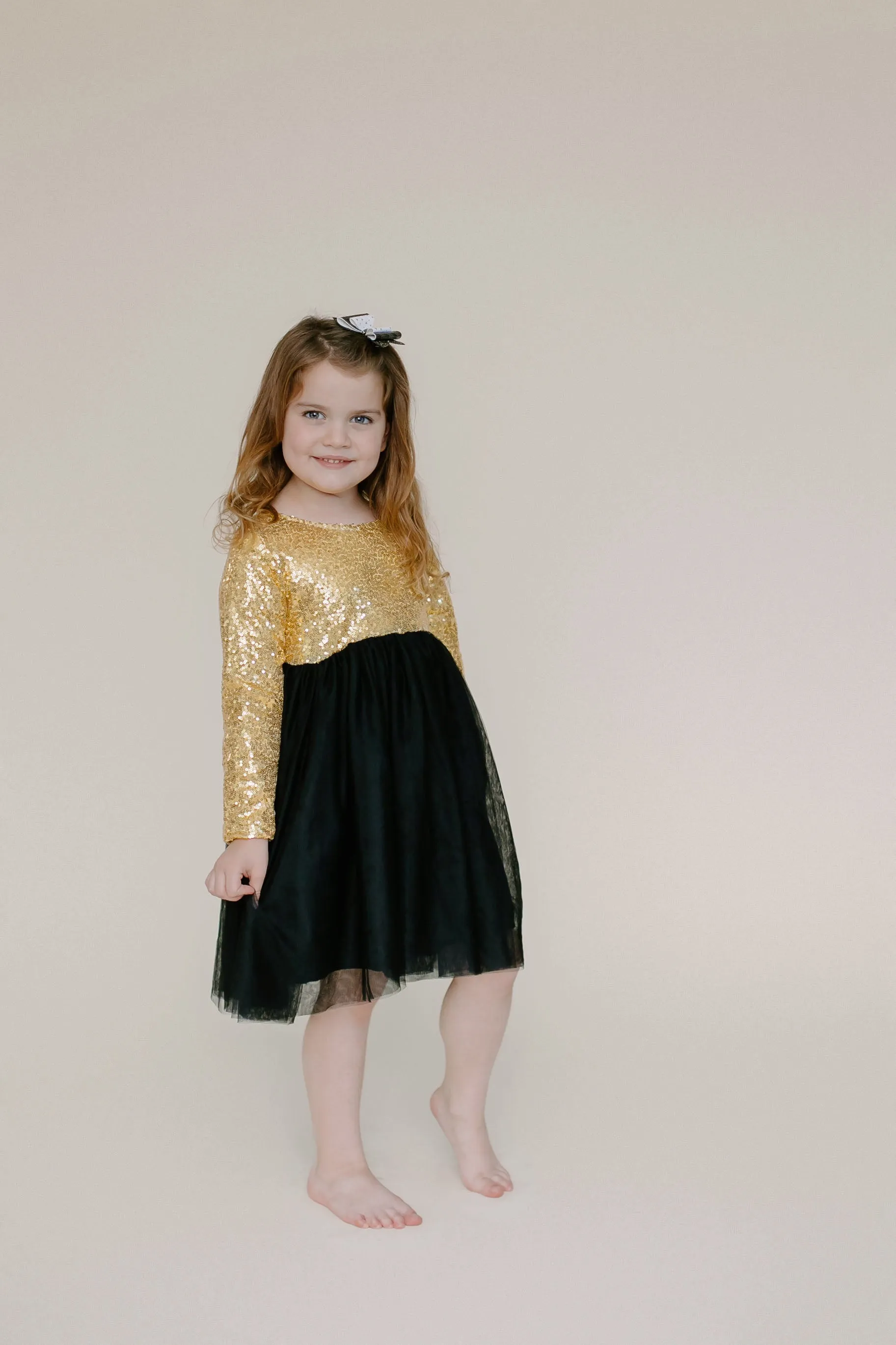 BLACK & GOLD SPARKLE TUTU DRESS