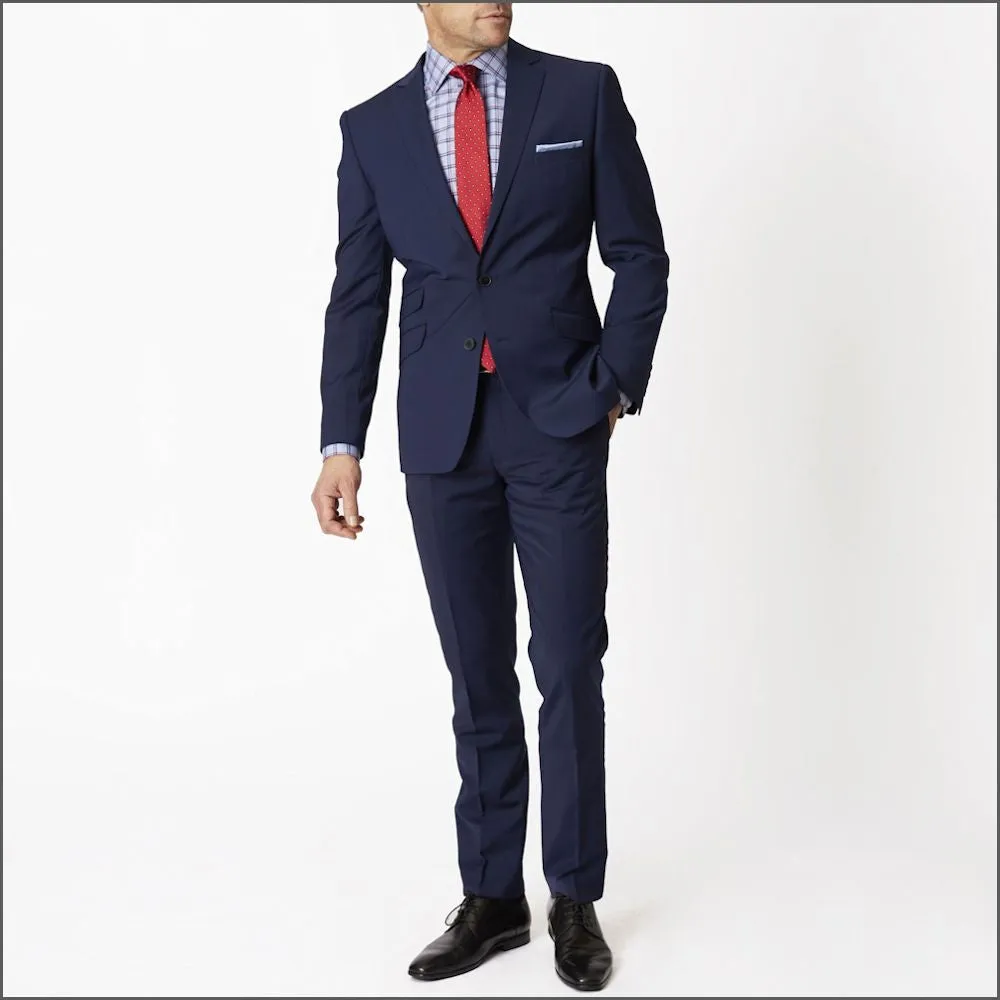 Brook Taverner Cassino Blue Fashion Fit Washable Crease Resistant Suit***