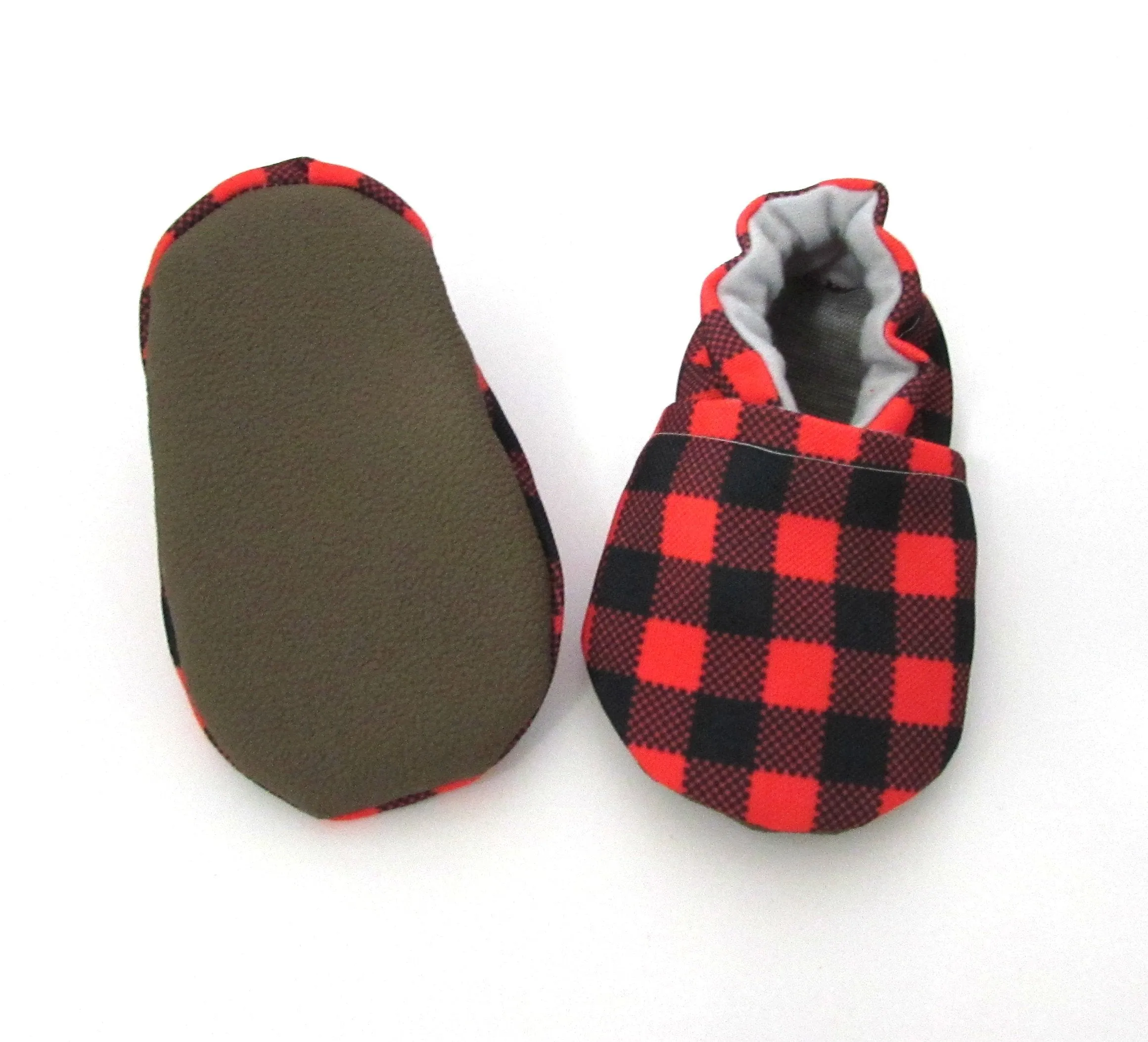 Buffalo Plaid Eco-Canvas Baby Shoes