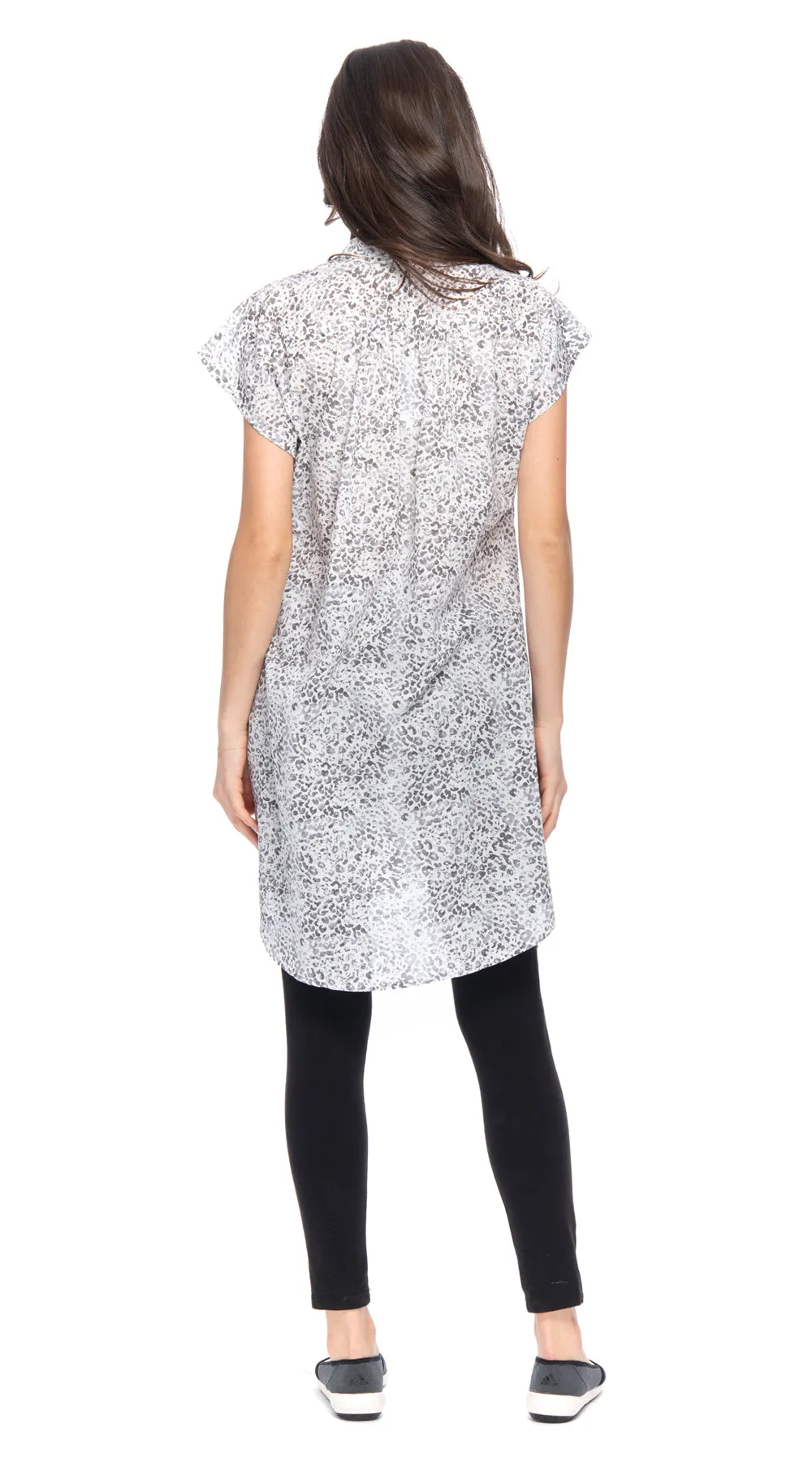 Chelsea Tunic - white leopard - cotton