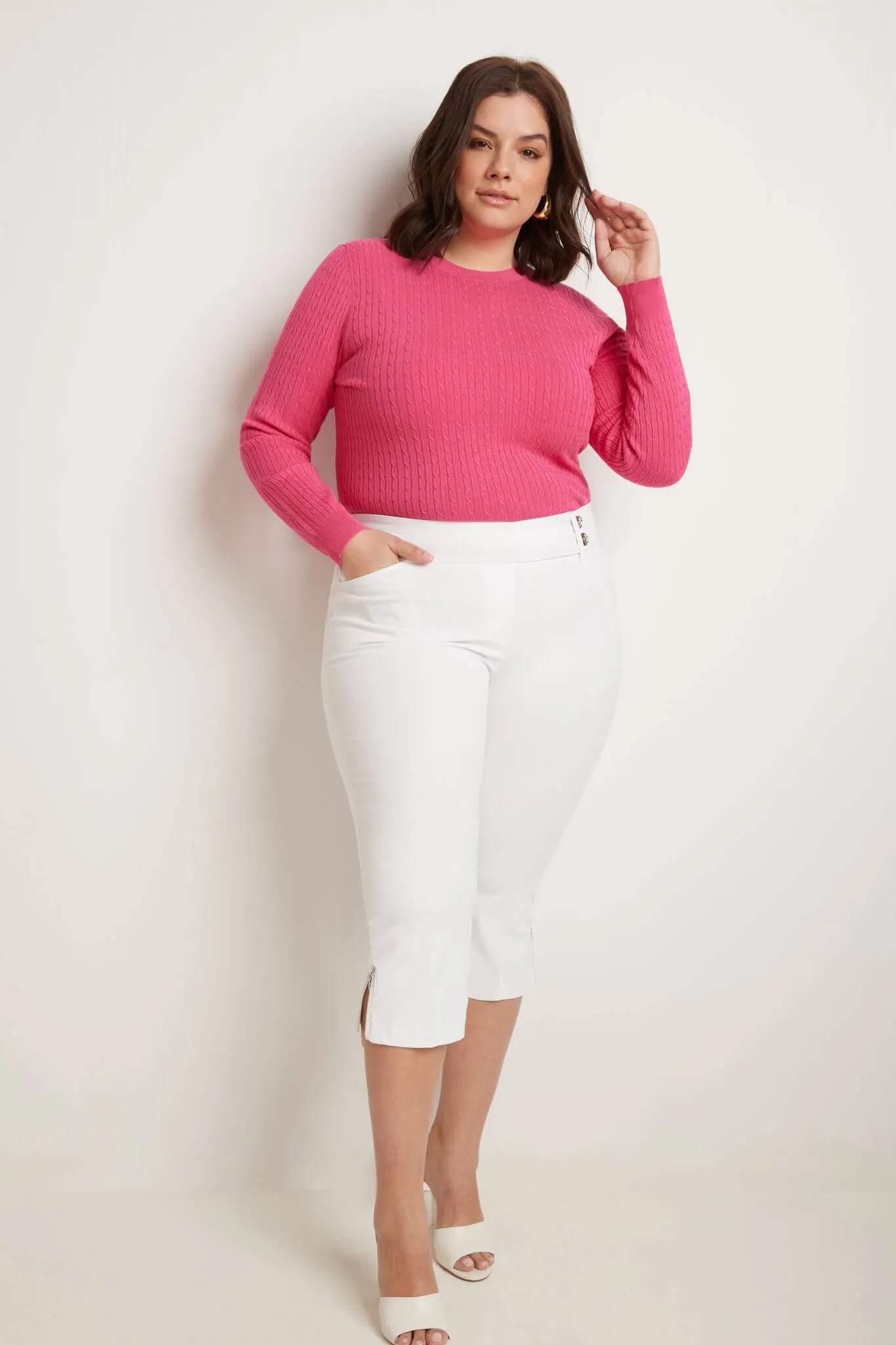 Curvy Chic Capris with Zipper Detail at the Hem