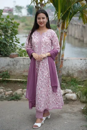 Dusty Mauve Bagh Anarkali Set