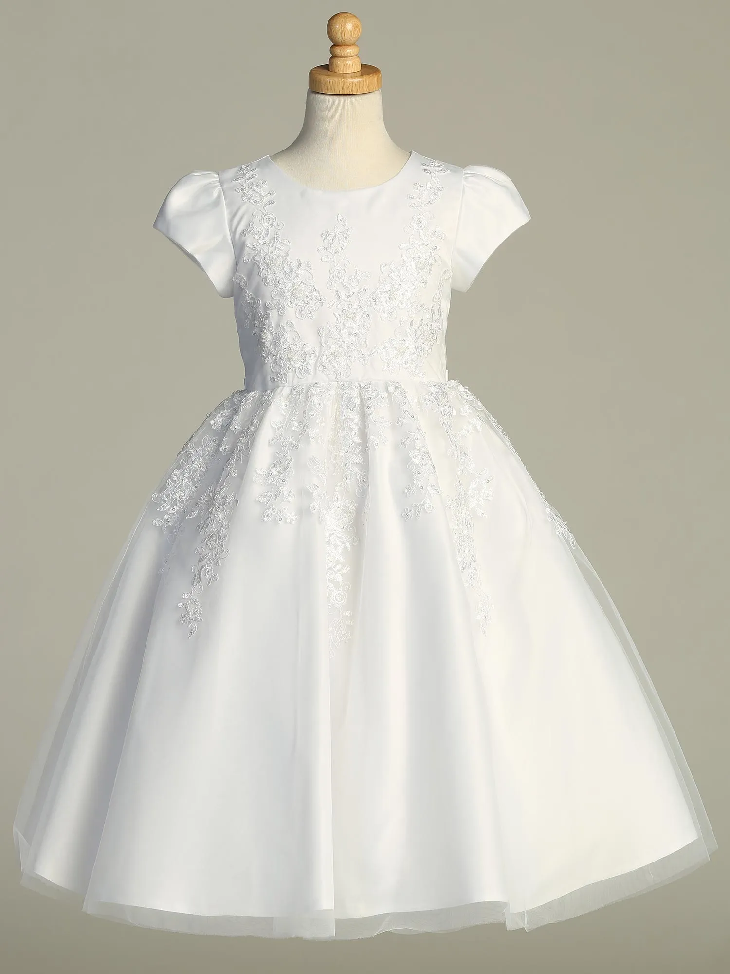 First Communion Gown with Beads and Sequins