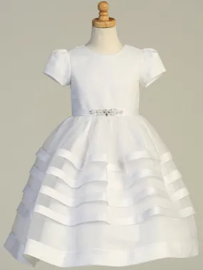 First Communion Gown with Organza Overlay