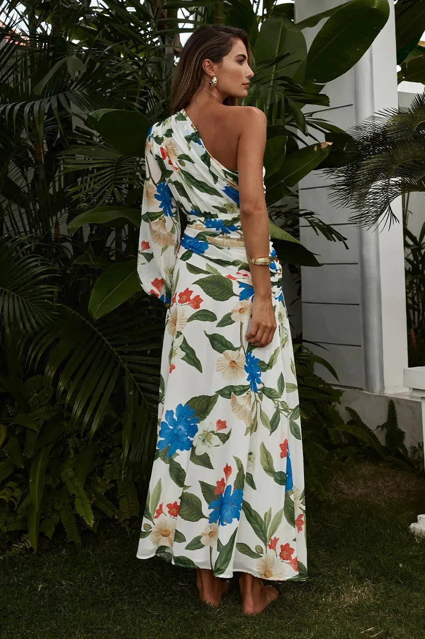 Flora Maxi Dress - White Floral