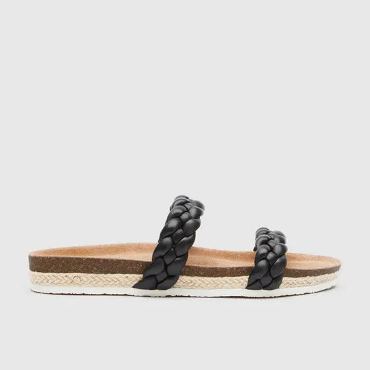 FRANKIE4 Dani Black Leather Slides