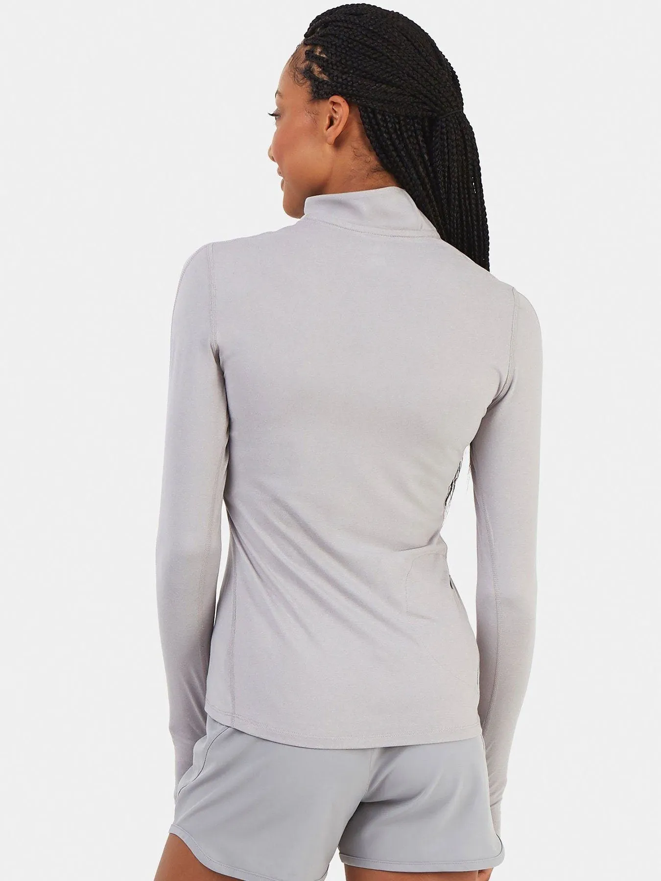 Fusion 2.0 Half Zip Running Top For Women With Thumbholes & Back Zip Pocket