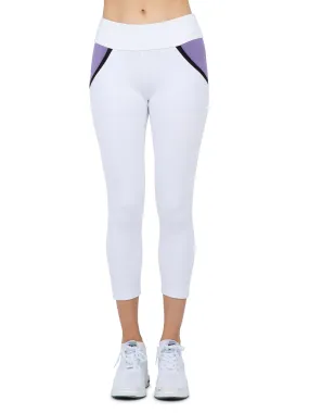 Golf Ready Athleisure Camila Capri - White/Lavender Combo