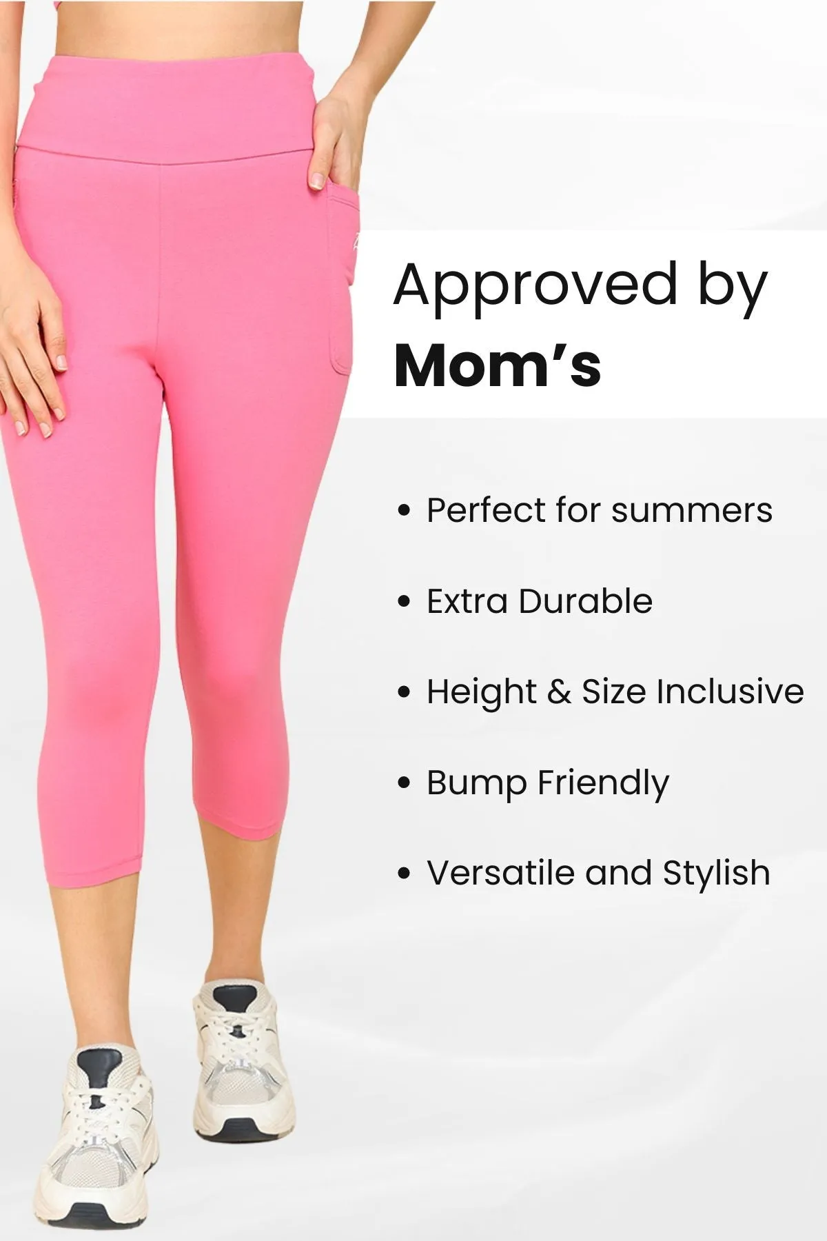 High Waist Pink Mom Capri