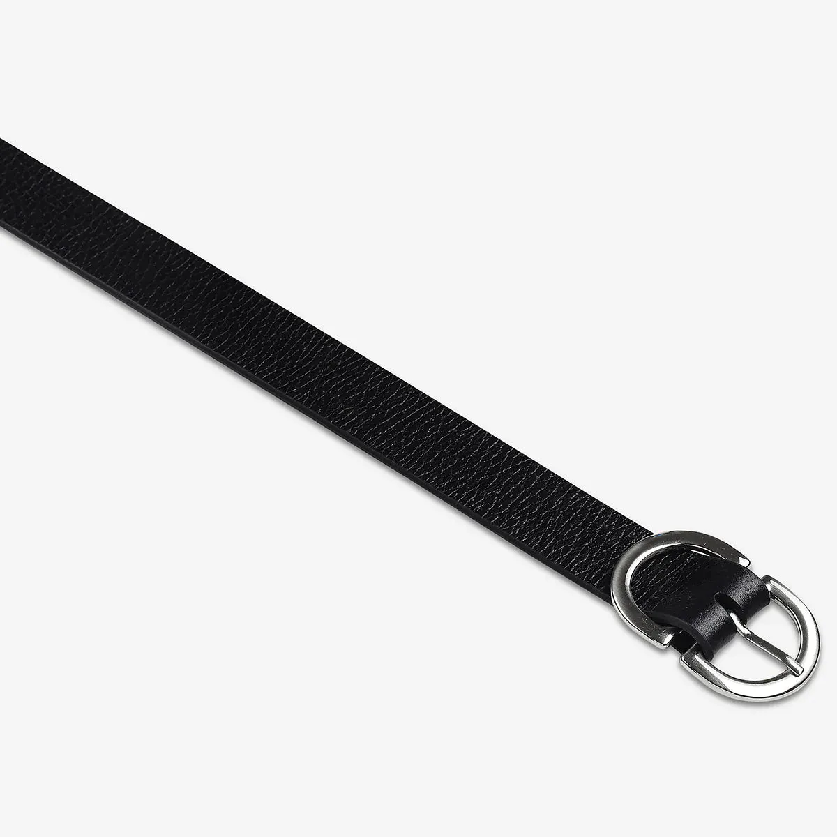 In Reverse - Black Silver Leather Belt