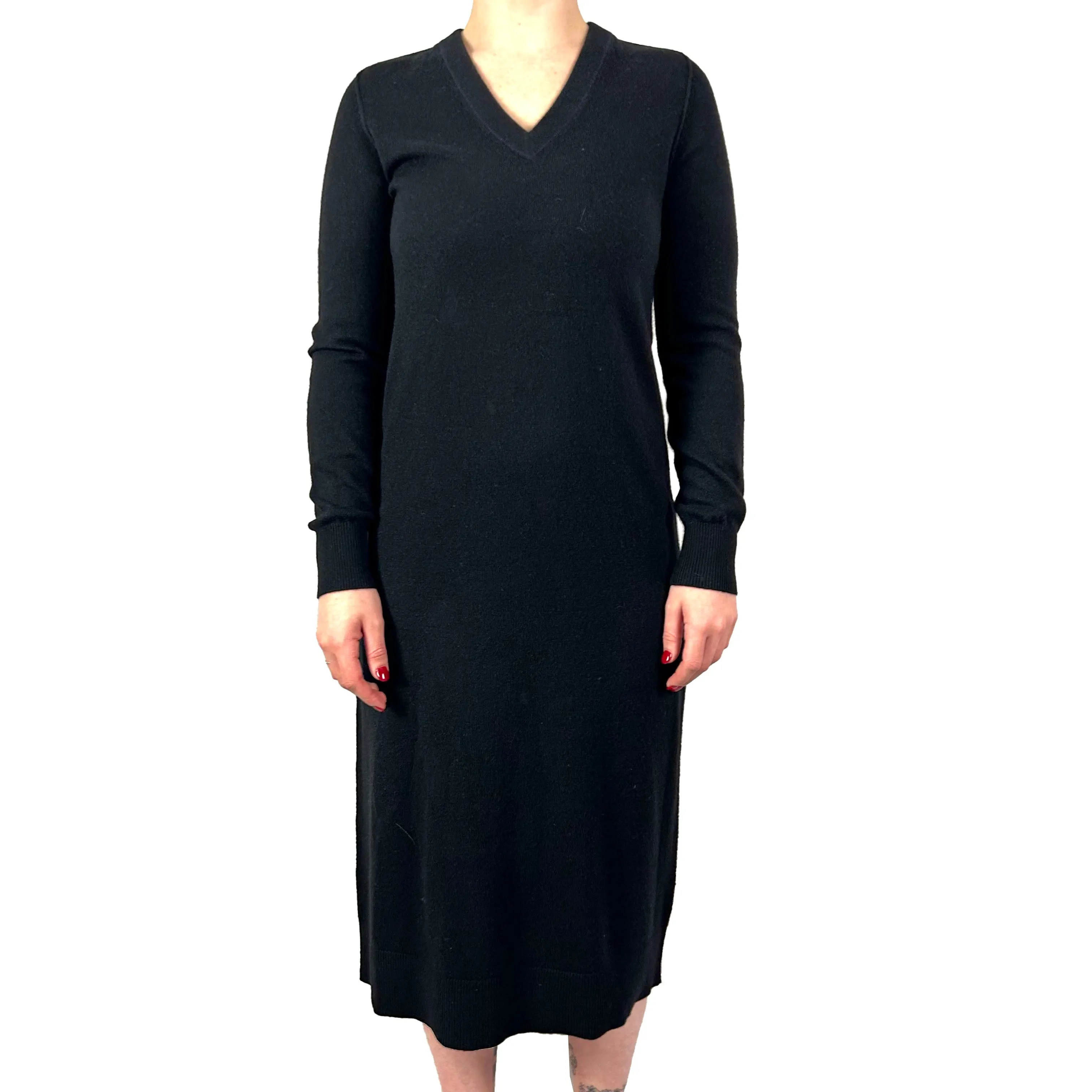 Joseph Brand New 545 Black Mongolian Cashmere Knit Tina Dress S