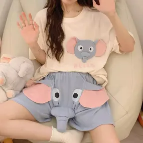 Kawaii Elephant Pajamas Suits PN6169