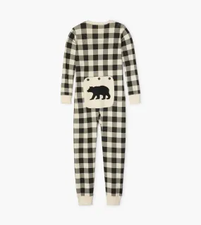 Little Blue House Kids Cream Plaid Union Suit