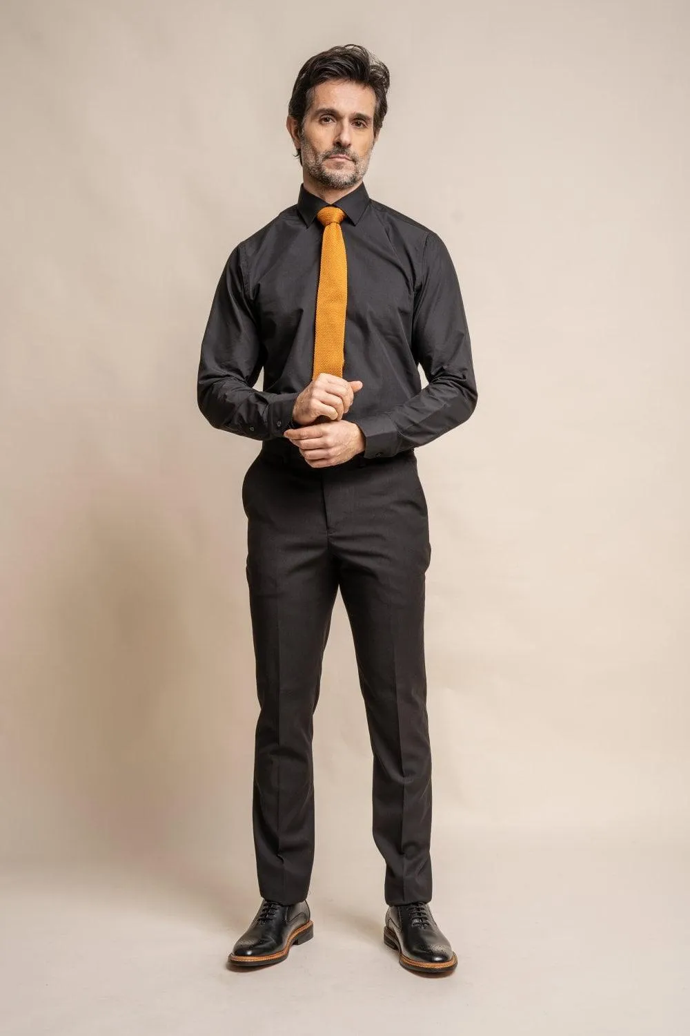 Marco Black Regular Three Piece Slim Fit Suit