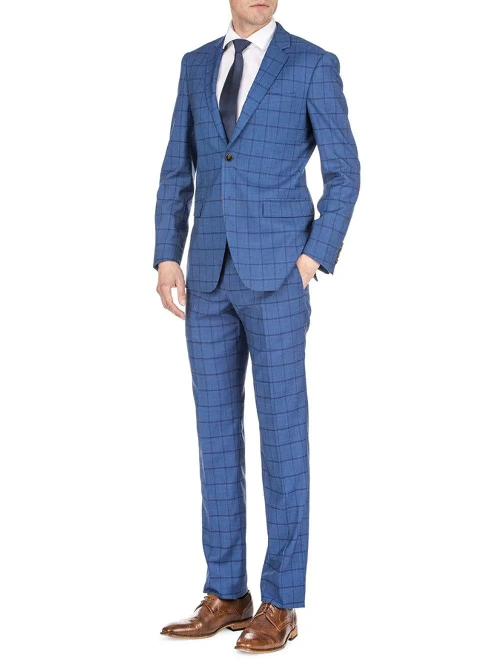 Men's Window Pane Slim Fit Suits