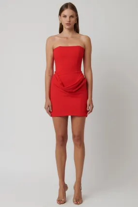 Merci Mini Dress - Cherry Red