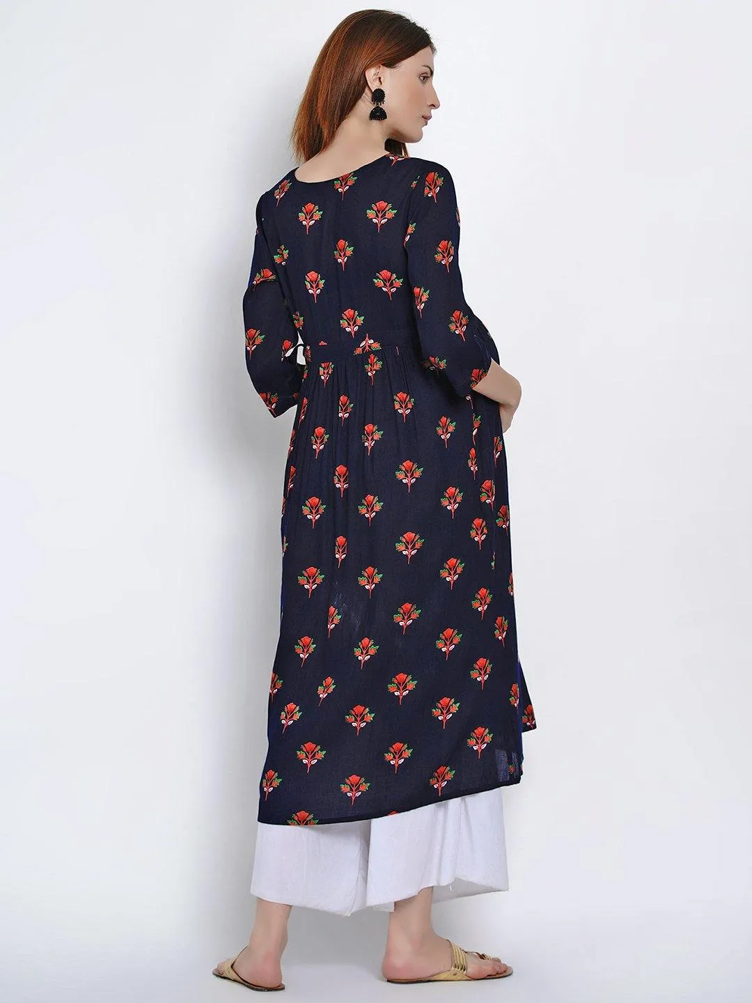 Navy A-Line Maternity Kurta