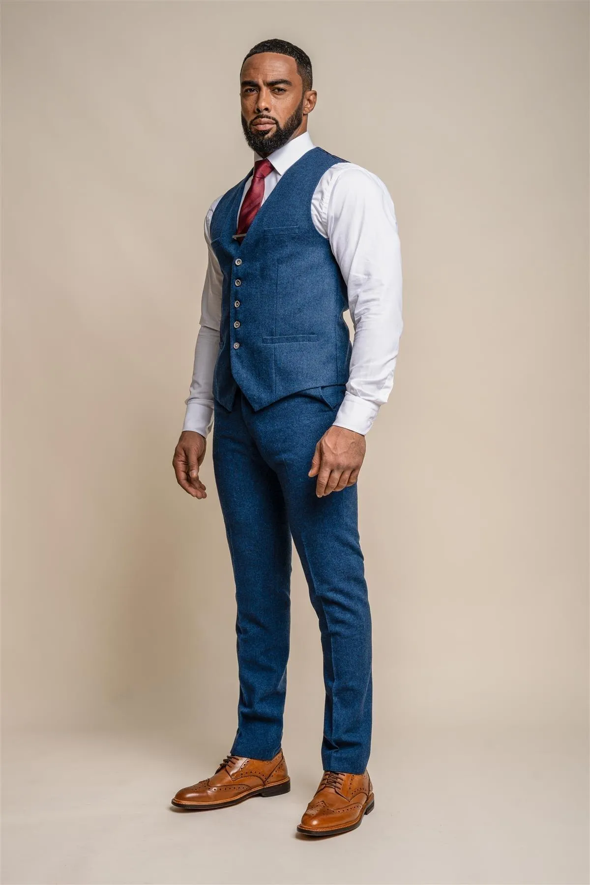 Orson Blue Tweed Slim Fit Suit