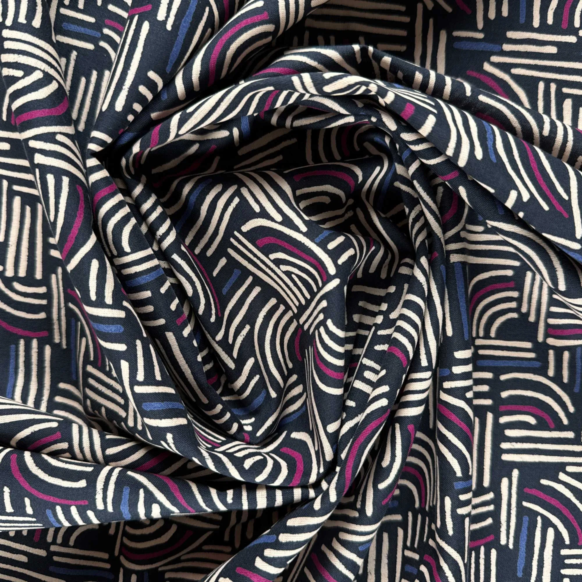 Printed Cotton Gauze Fabric in Hopscotch Night