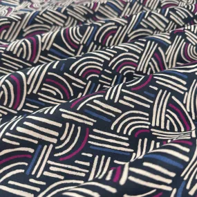 Printed Cotton Gauze Fabric in Hopscotch Night