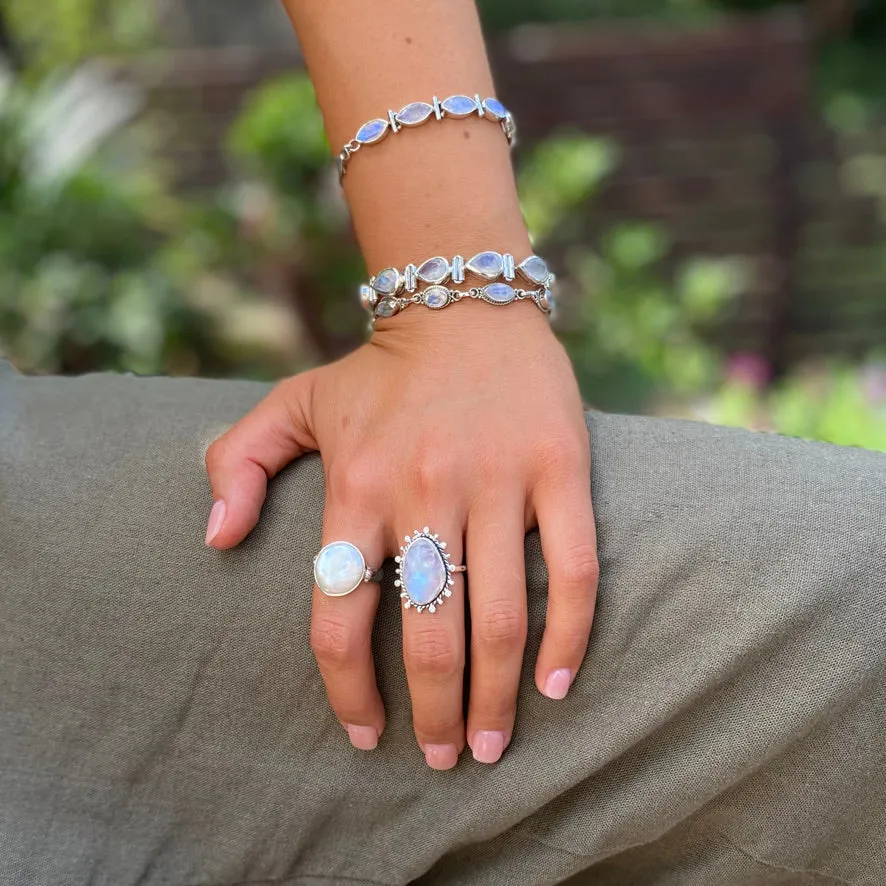 Rainbow Moonstone Ring - Orion