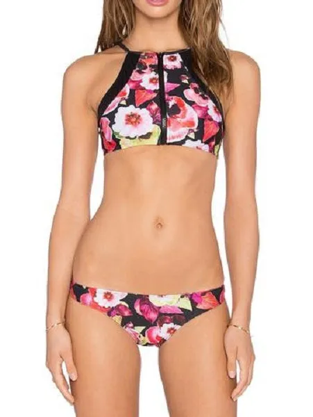 Retro Floral Printing Bikini Set