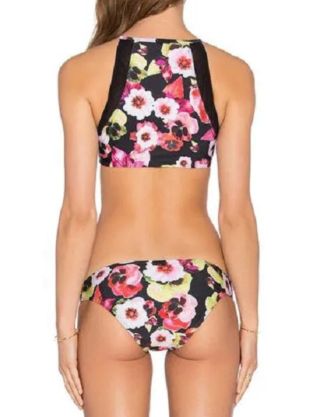 Retro Floral Printing Bikini Set