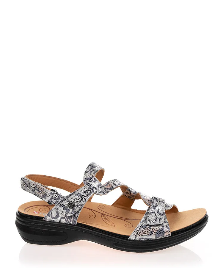 Revere Miami Silver Safari Leather Sandal