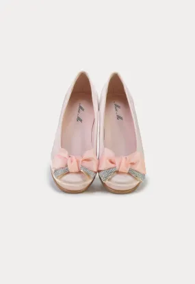 Shiny Satin Double Ribbon Shoes