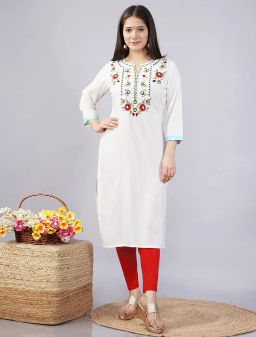 Stylish Rayon Embroidered Kurti