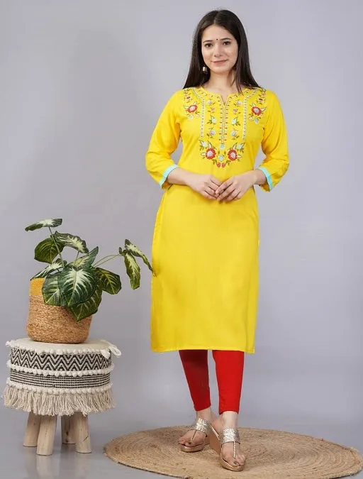 Stylish Rayon Embroidered Kurti