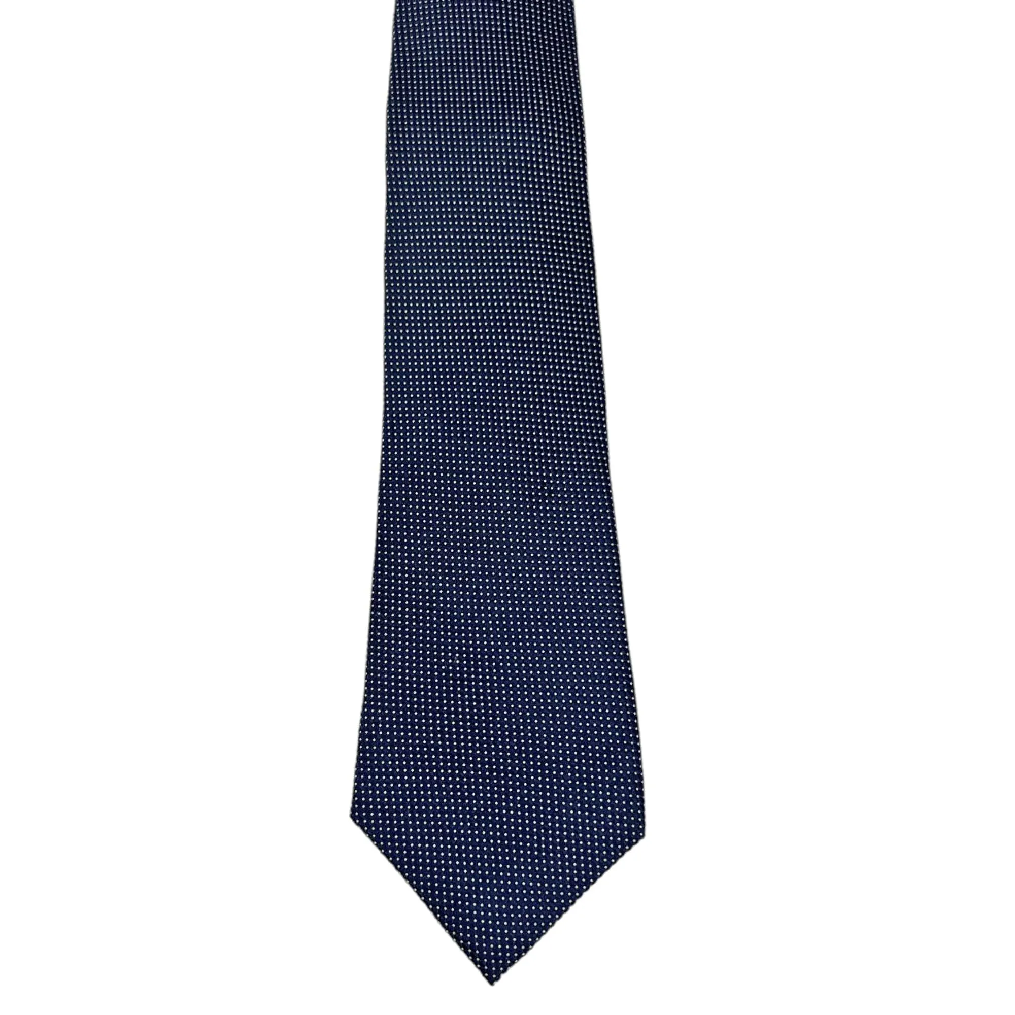 THEORY Micro Stitched Dotted Silk Tie - Blue