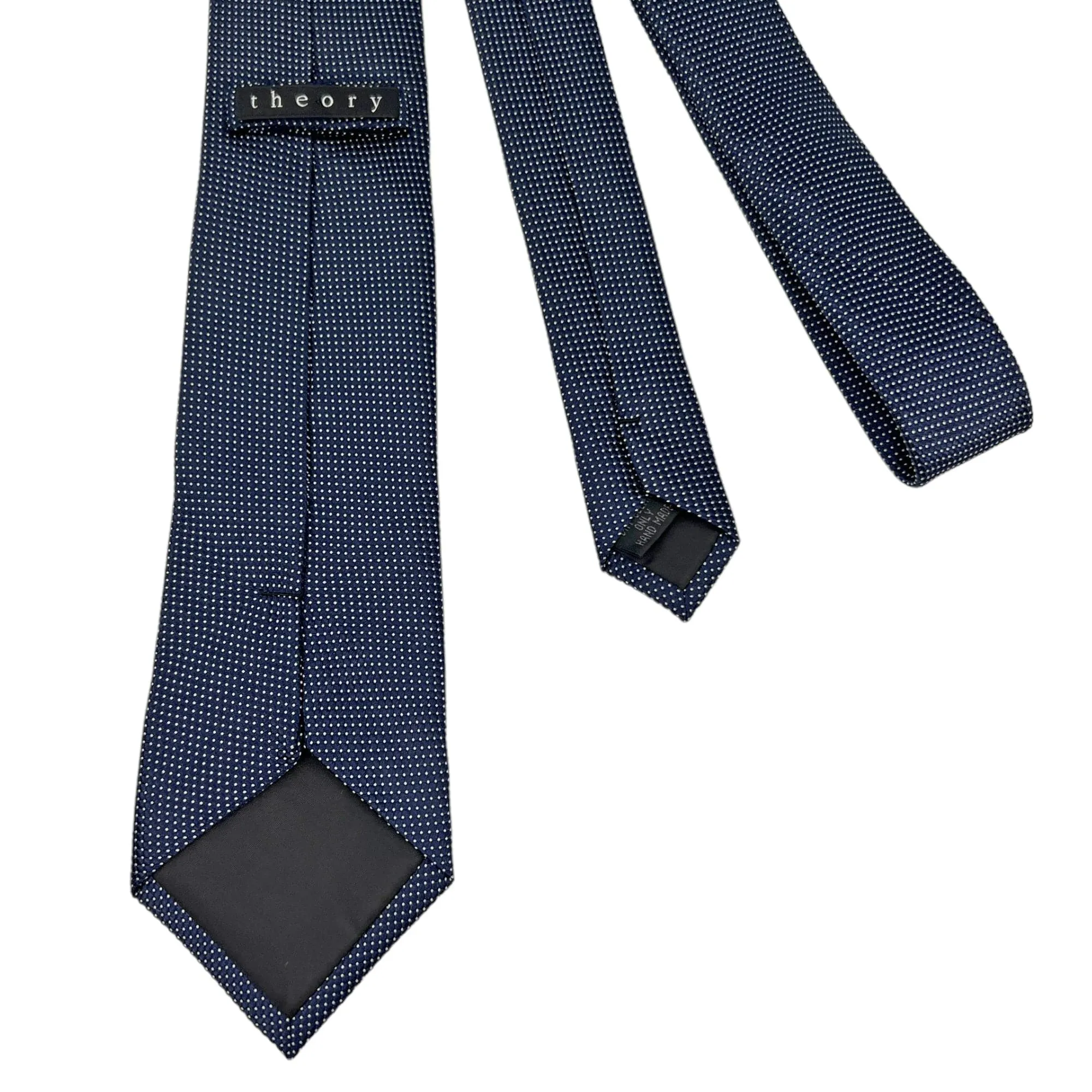 THEORY Micro Stitched Dotted Silk Tie - Blue