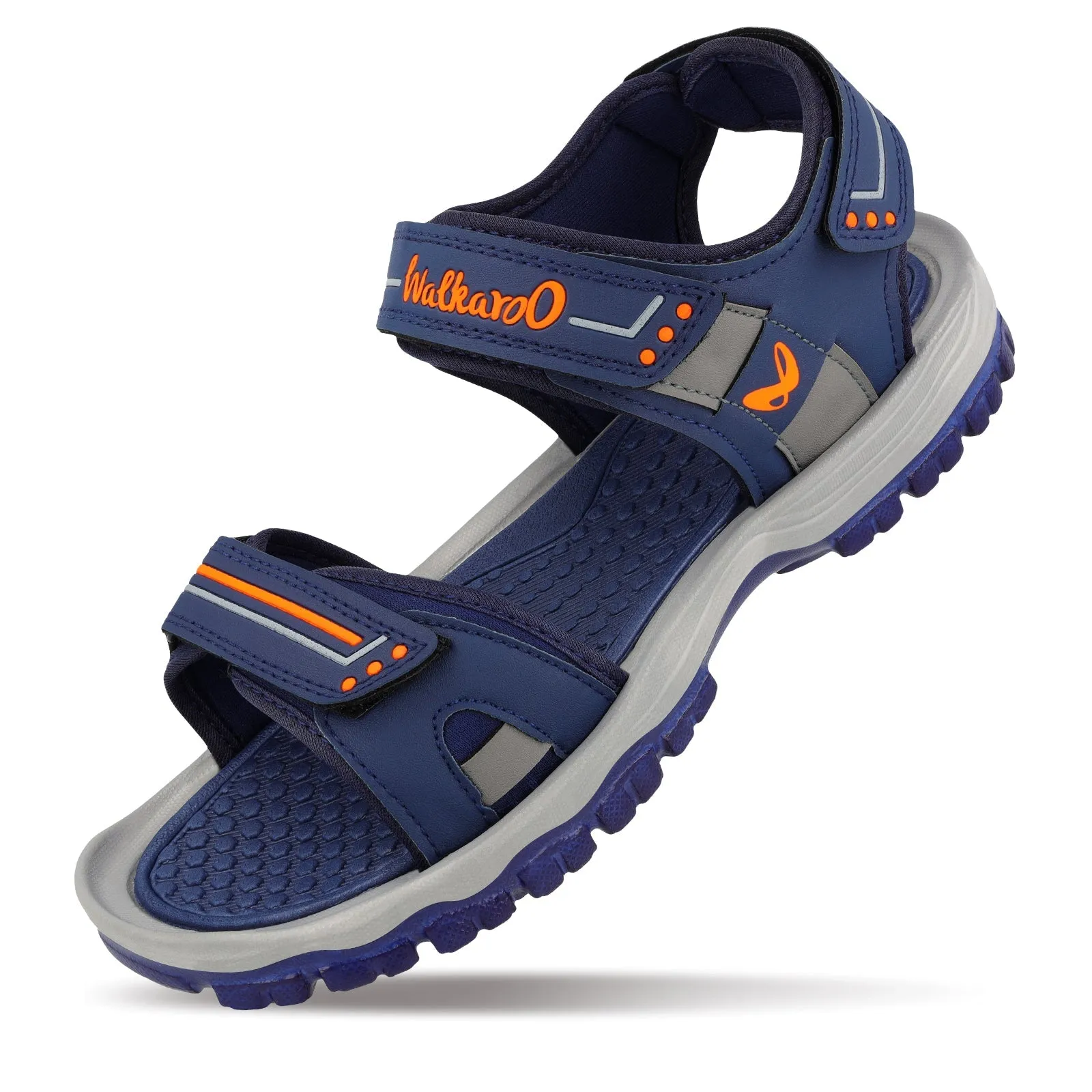 Walkaroo Men Sandal  - WC4420 Navy Blue orange