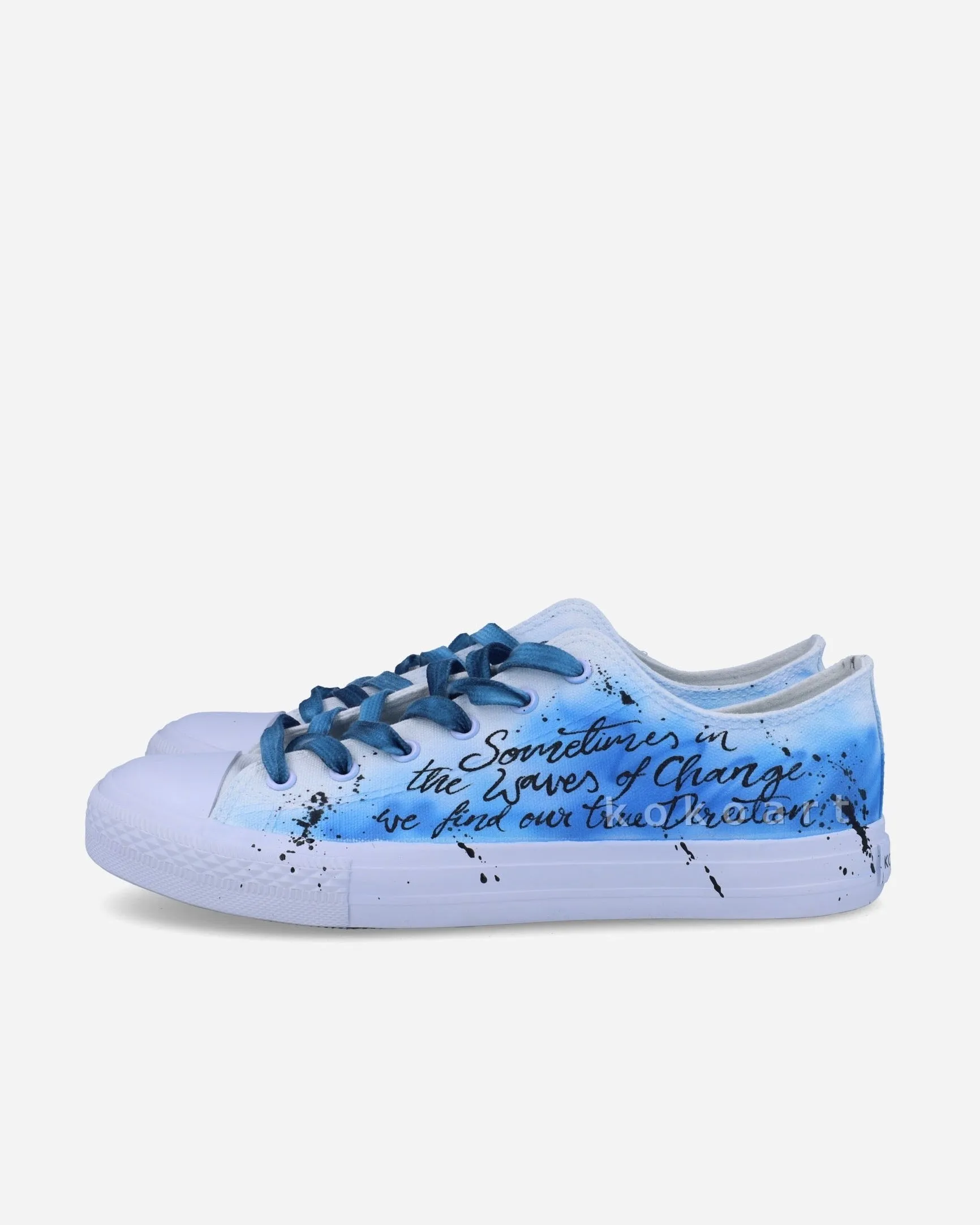 Wave Outline with Quote Hand Painted Shoes