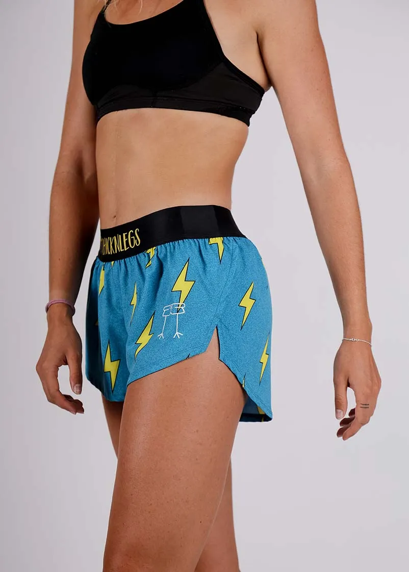 Women's Blue Bolts 1.5" Split Shorts