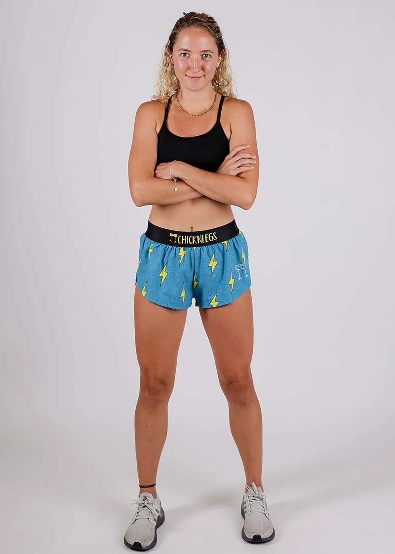 Women's Blue Bolts 1.5" Split Shorts