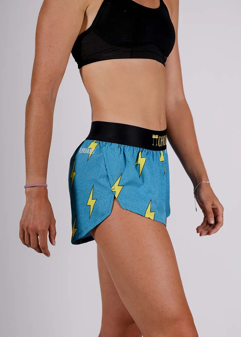 Women's Blue Bolts 1.5" Split Shorts