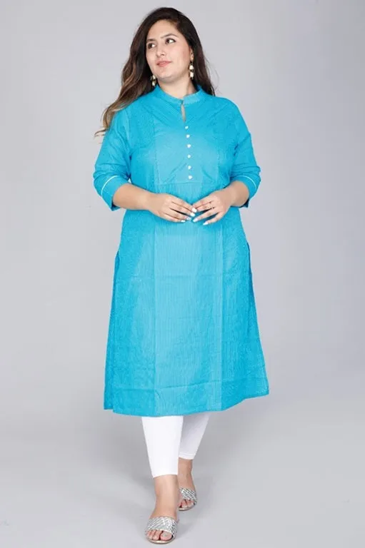 Women's Kantha Cotton Stitched Plus Size Kurta